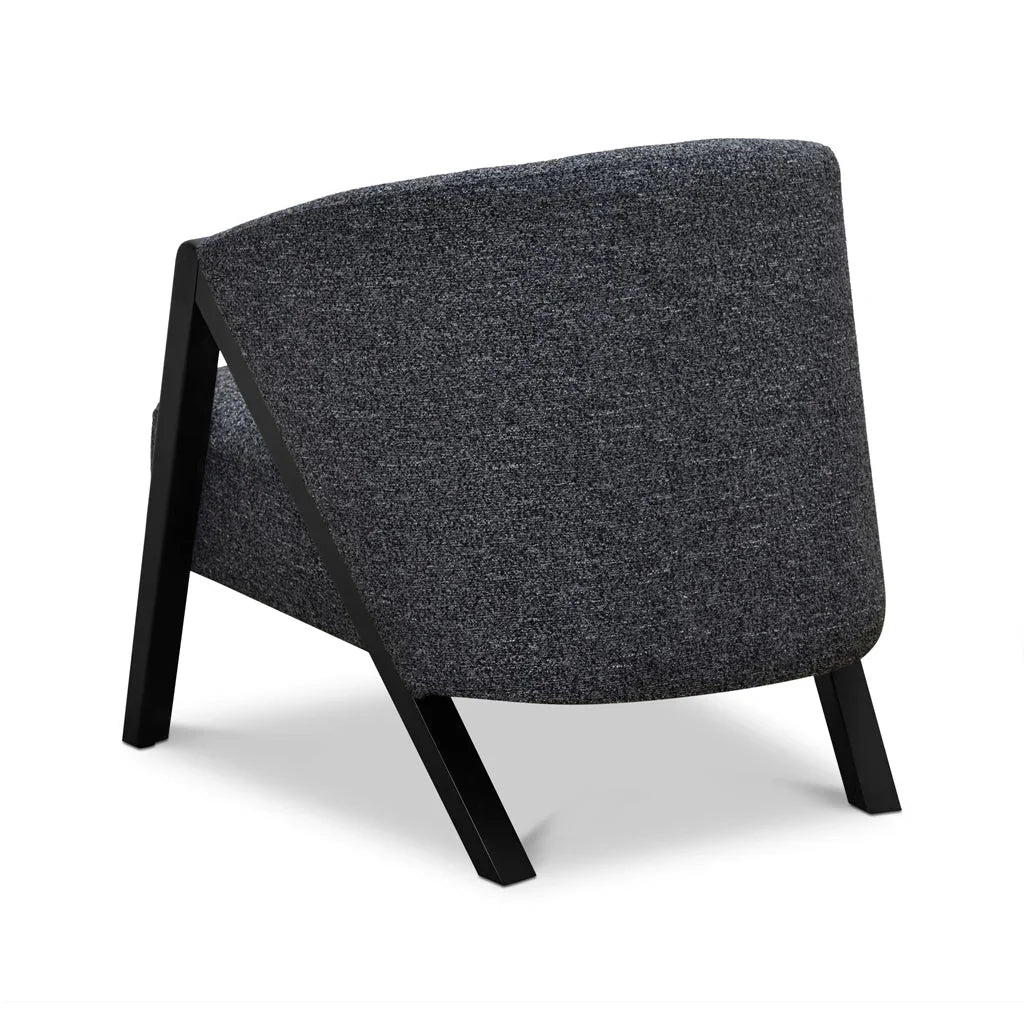 FC Fabric Armchair - Dark Grey Fleck - Black Oak