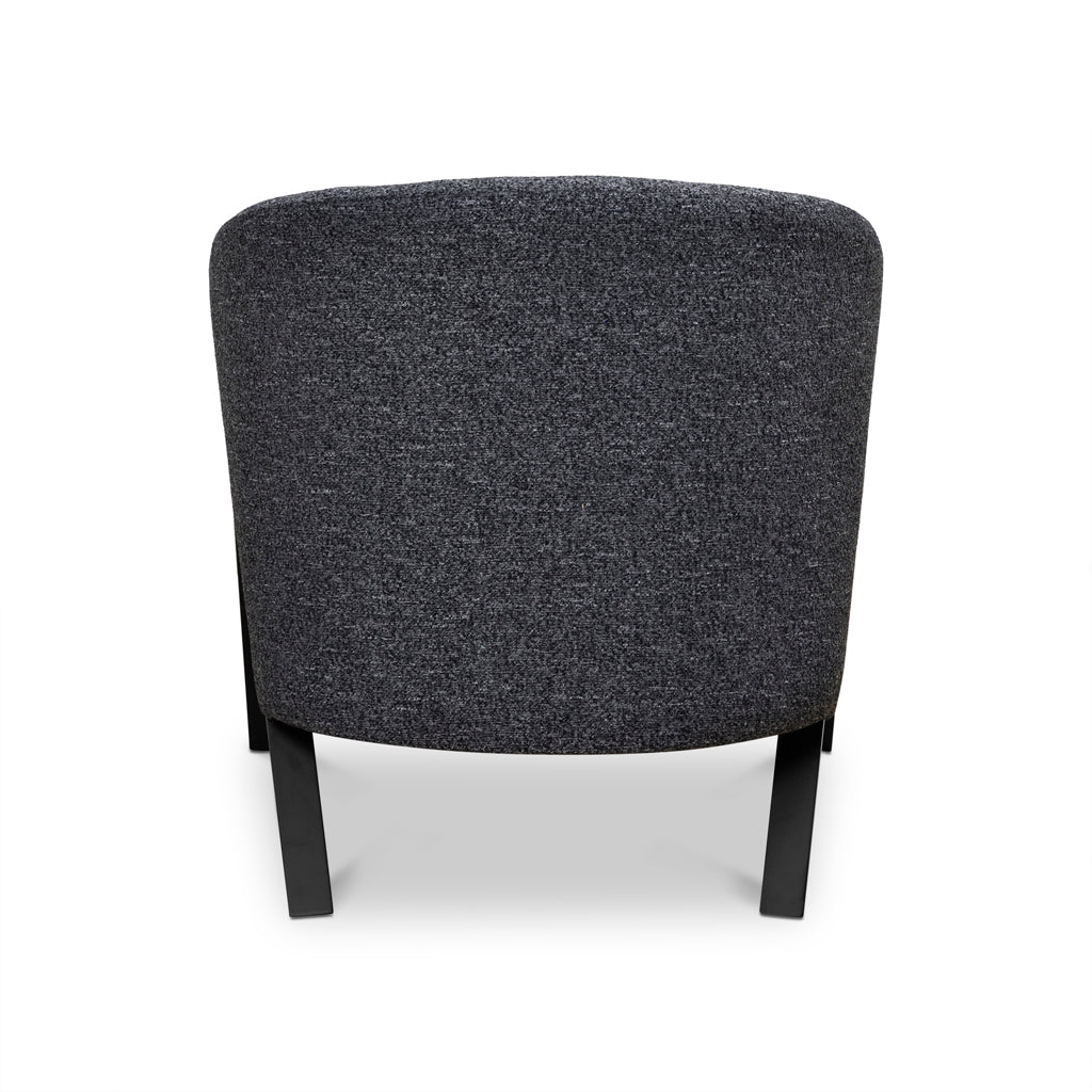 FC Fabric Armchair - Dark Grey Fleck - Black Oak