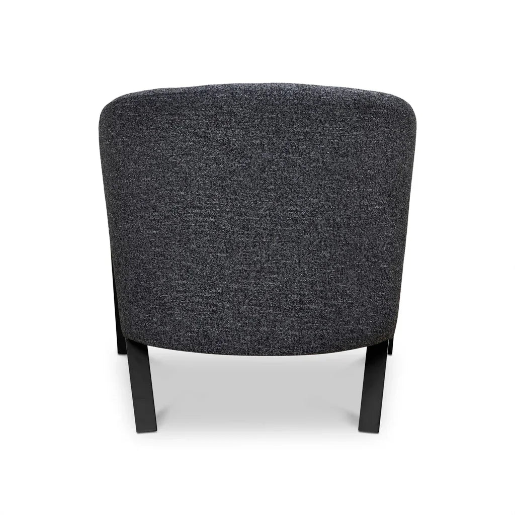 FC Fabric Armchair - Dark Grey Fleck - Black Oak