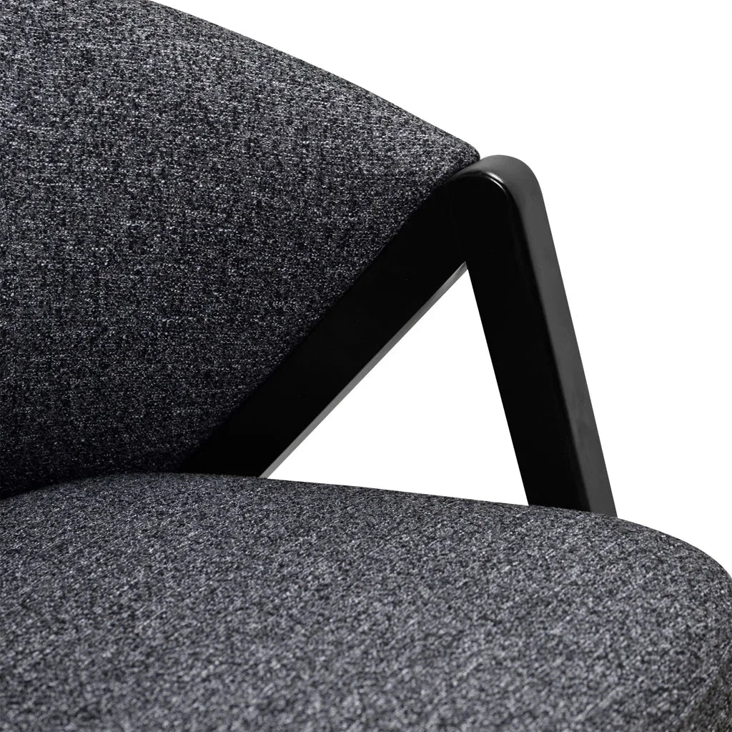 FC Fabric Armchair - Dark Grey Fleck - Black Oak