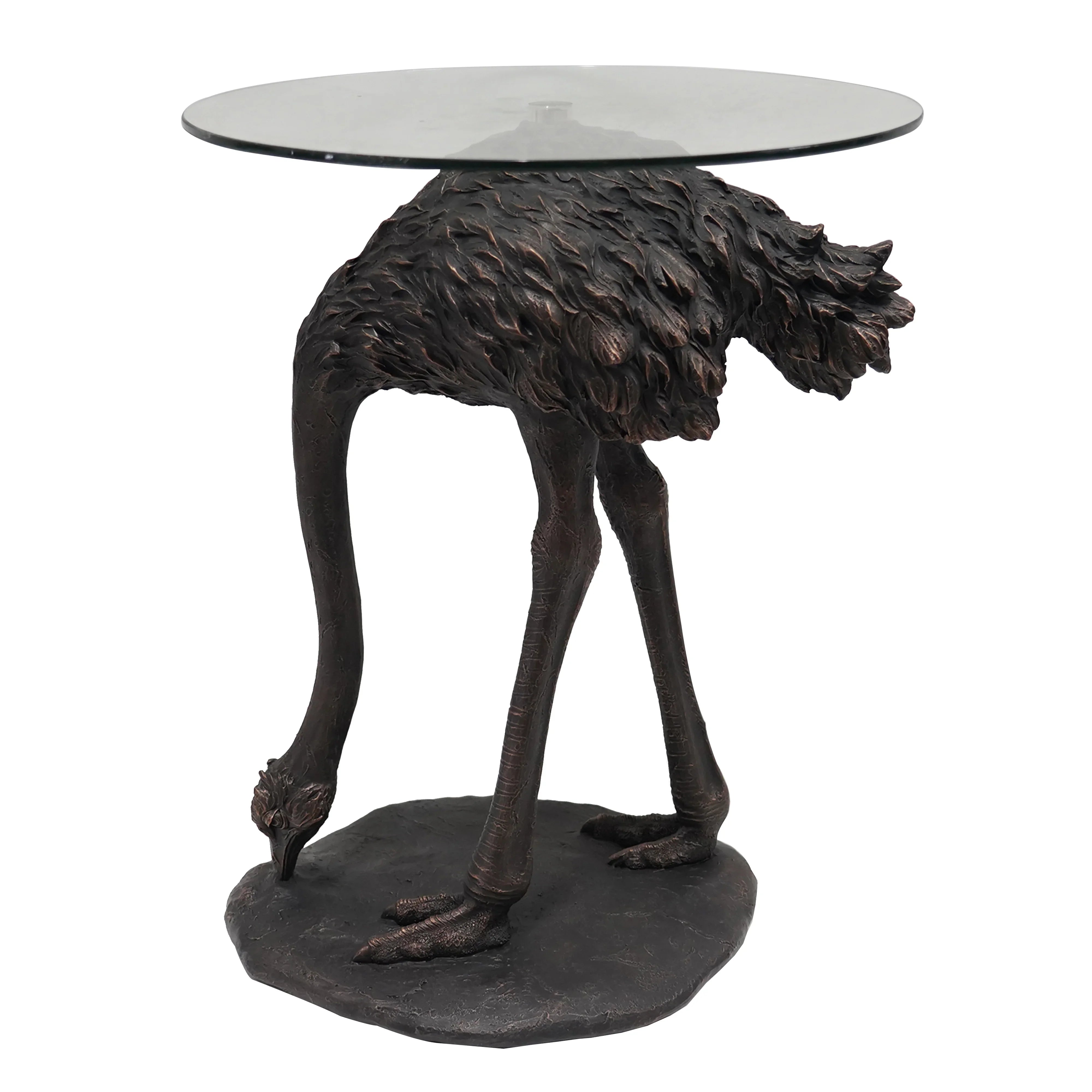 Erica Resin Blk Gold Emu Table W49 X D48 X H60cm