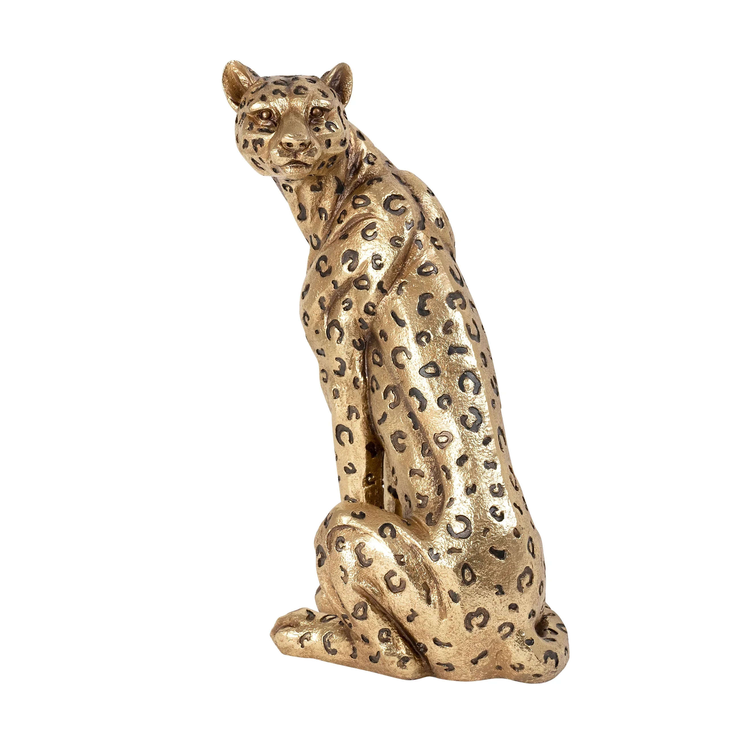 Iona Resin Sitting Cheetah Statue W28.2 X D27.4 X H50.5cm