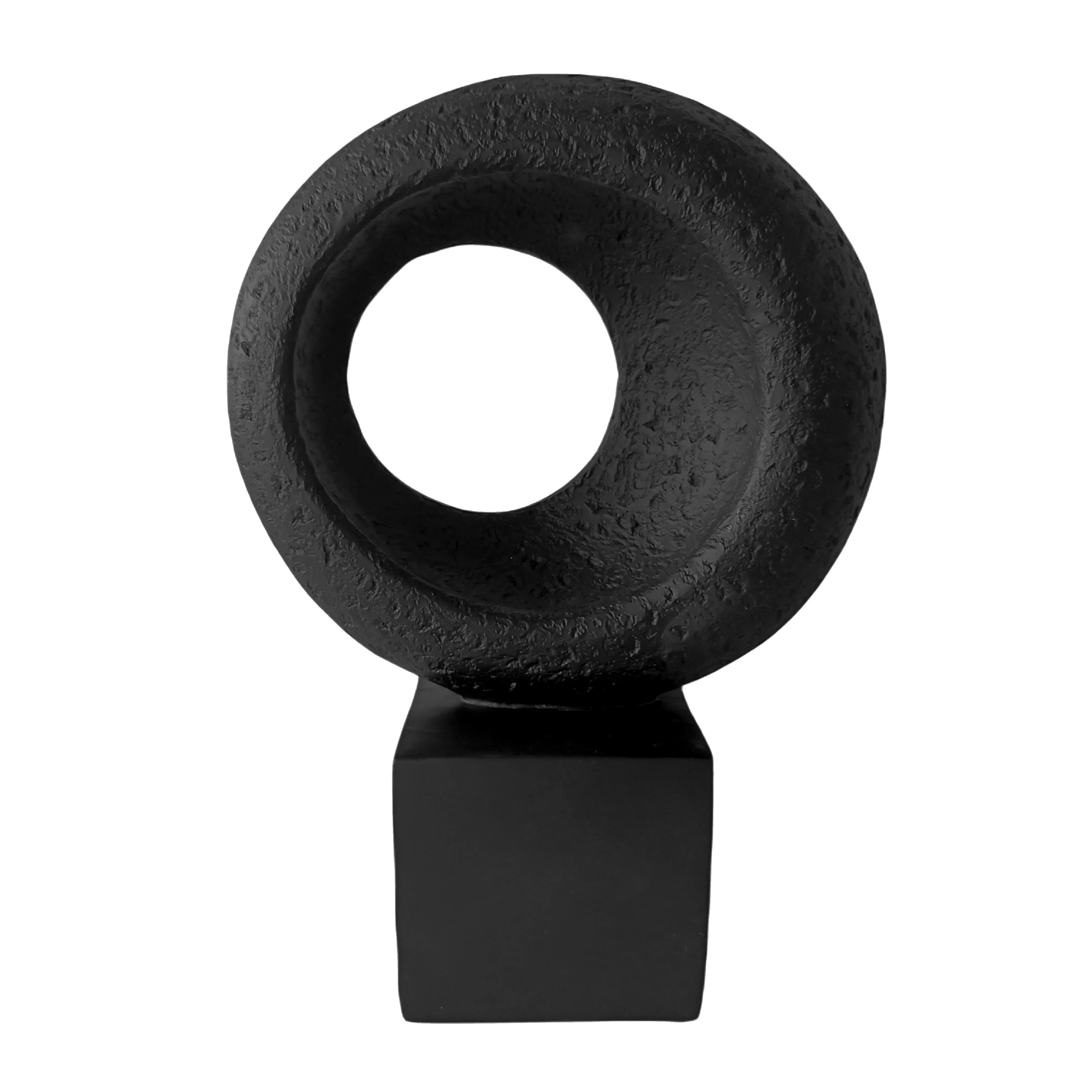 Fritz Resin Matt Black Circle W27 X D12 X H37.5cm