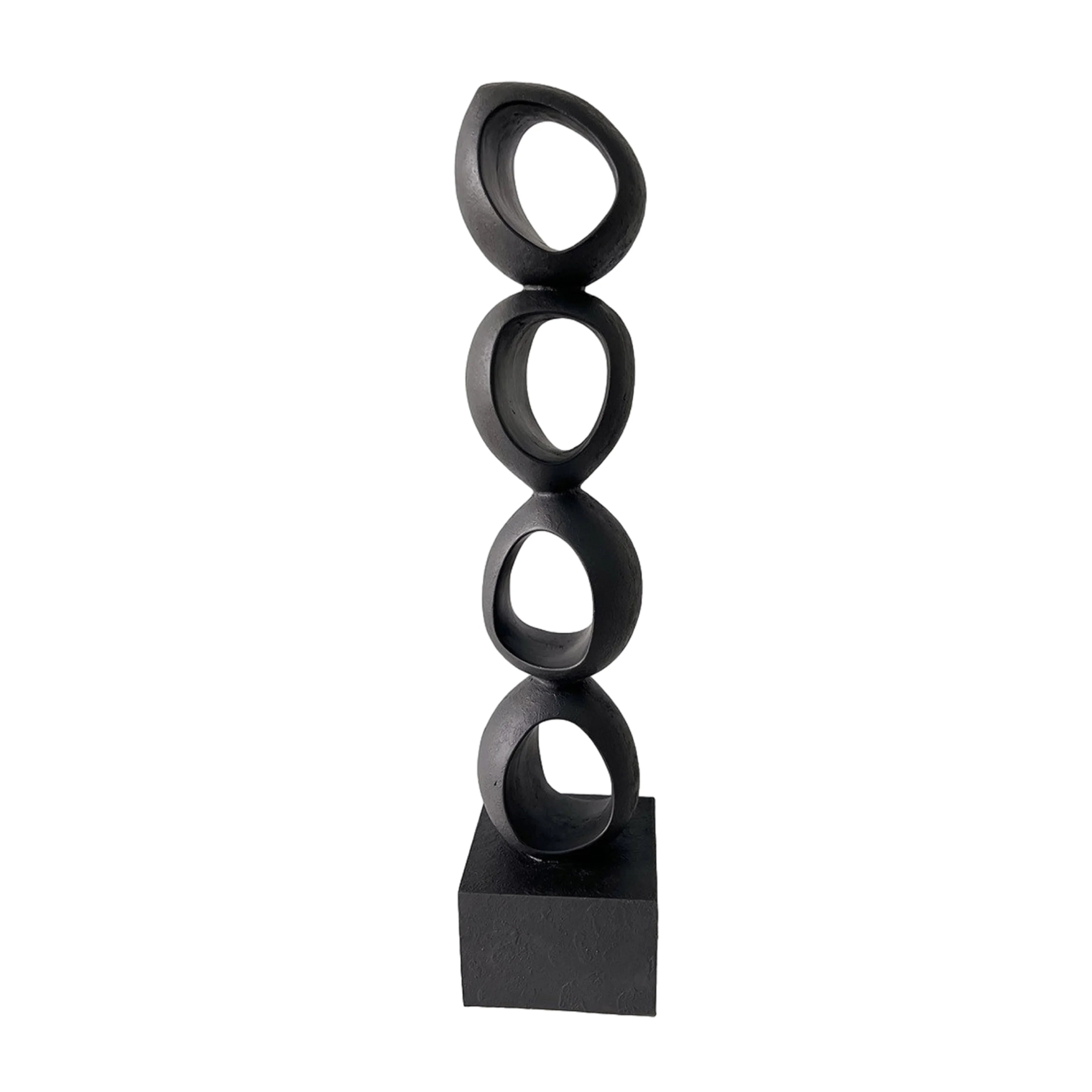 Fritz Resin Matt Black Four Loop Object W11 D11 X H51cm