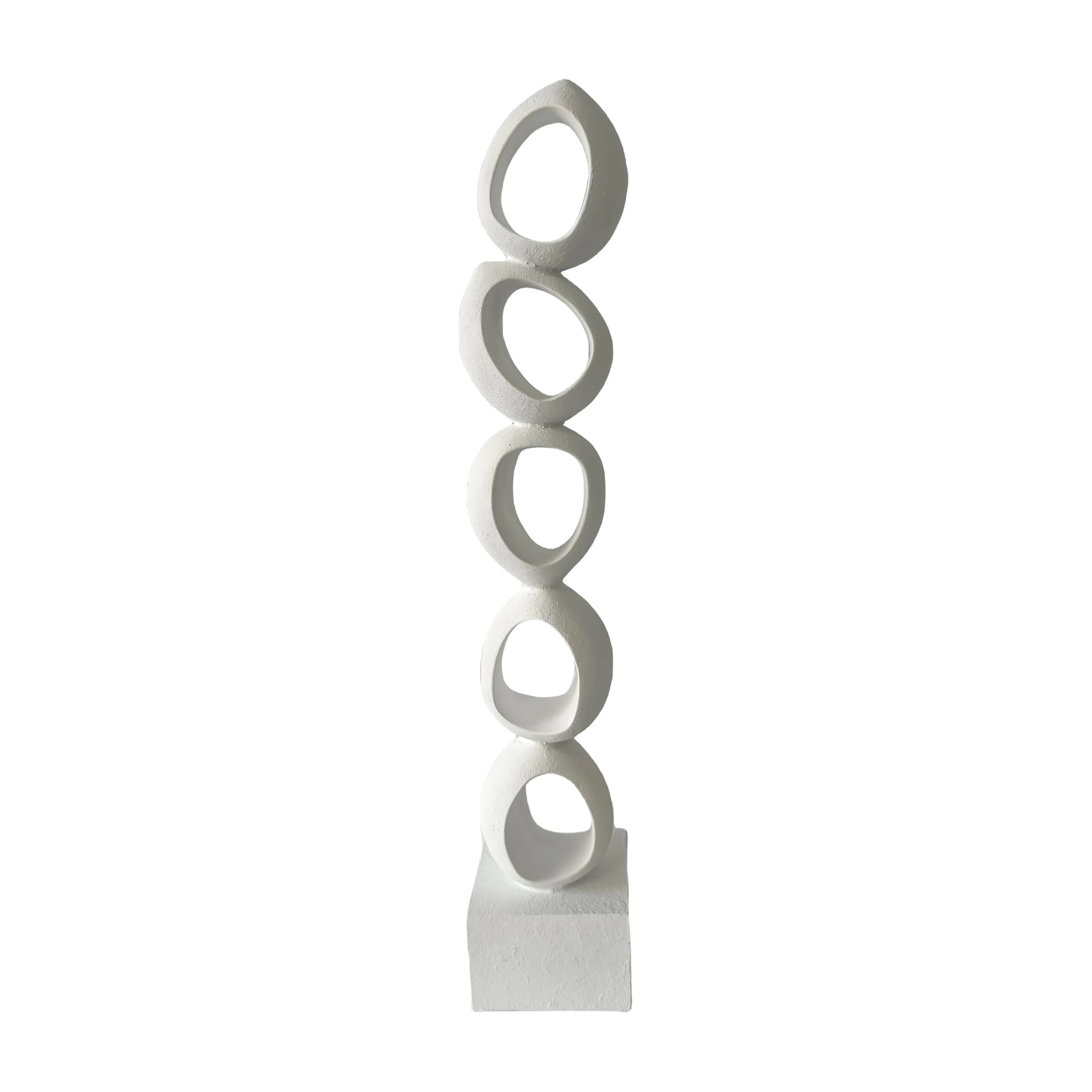 Fritz Resin Matt White Five Loop Object W10.8 X D10.8 X H60.8cm
