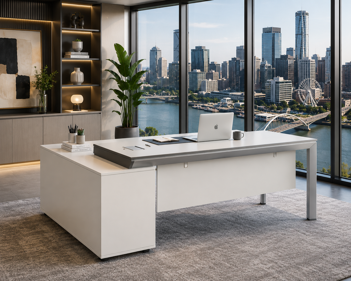 Nova Executive Desk 1.8m -White & Grey