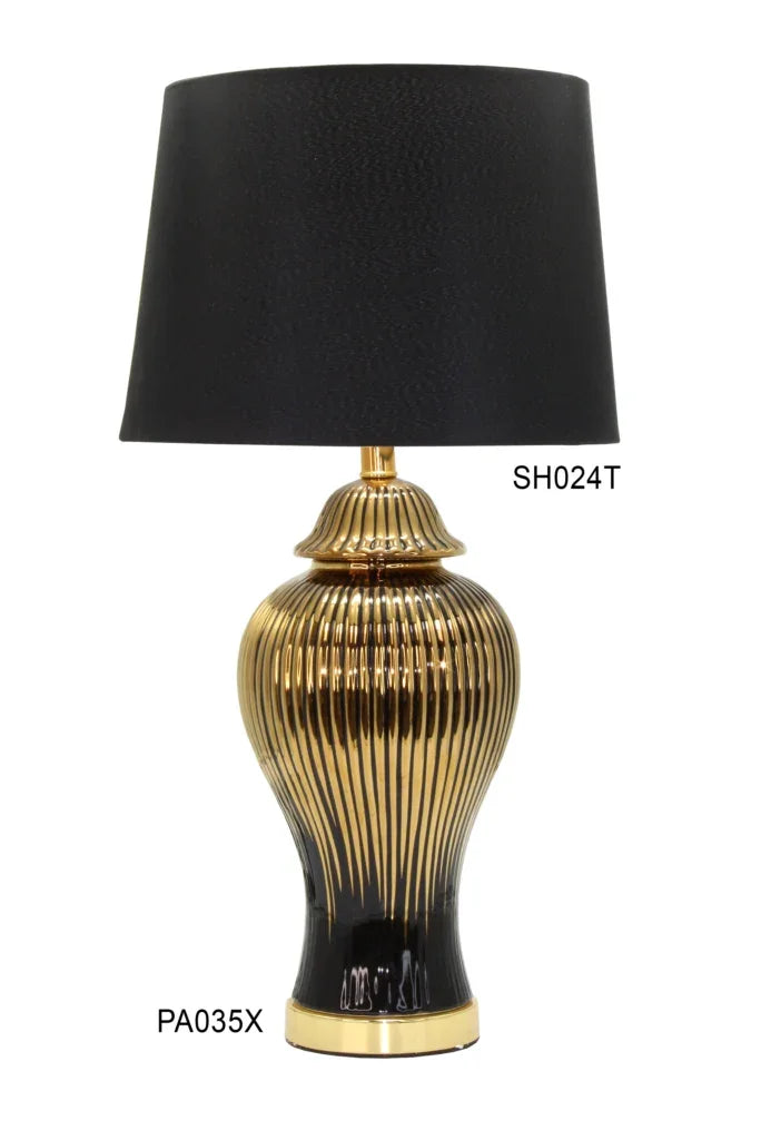 Lampbase-Scallop-Black N Gold 54cm