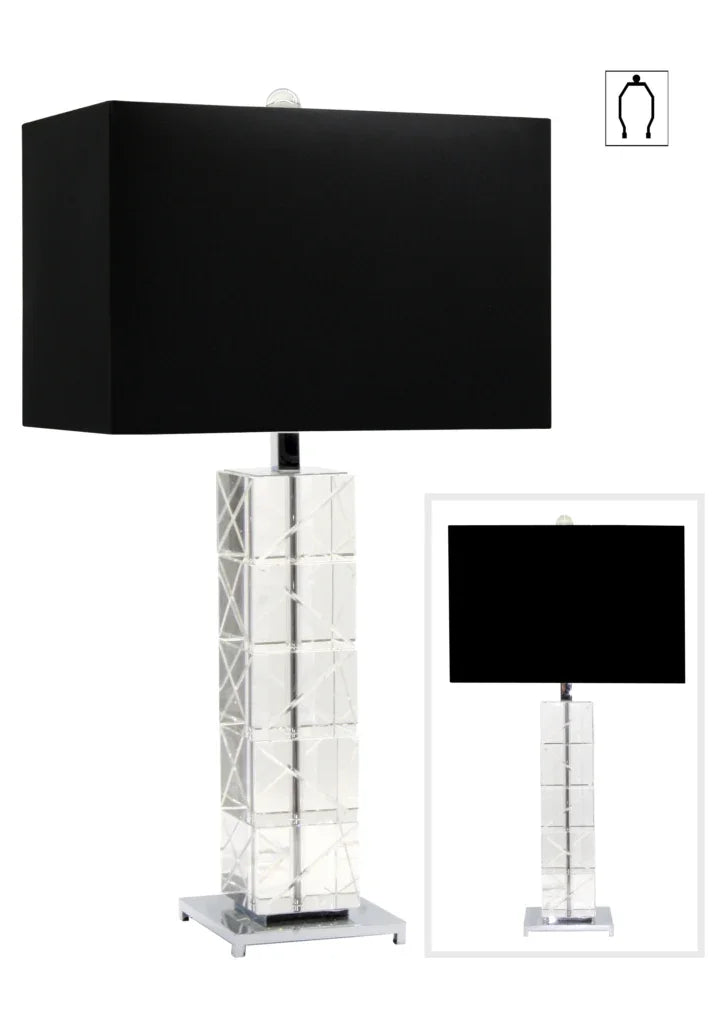 Table lamp-Crystal Cubes Black Shade