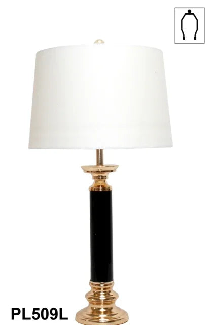 Table lamp-Gold/Black W/Shade(54cm) H