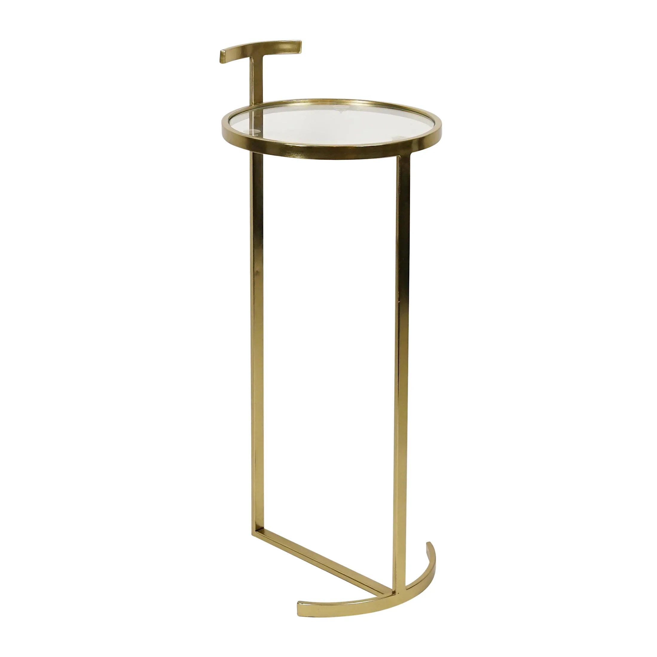 Oman Gold Iron Glass Tall Boy Rnd Table W30 X D30 X H76cm