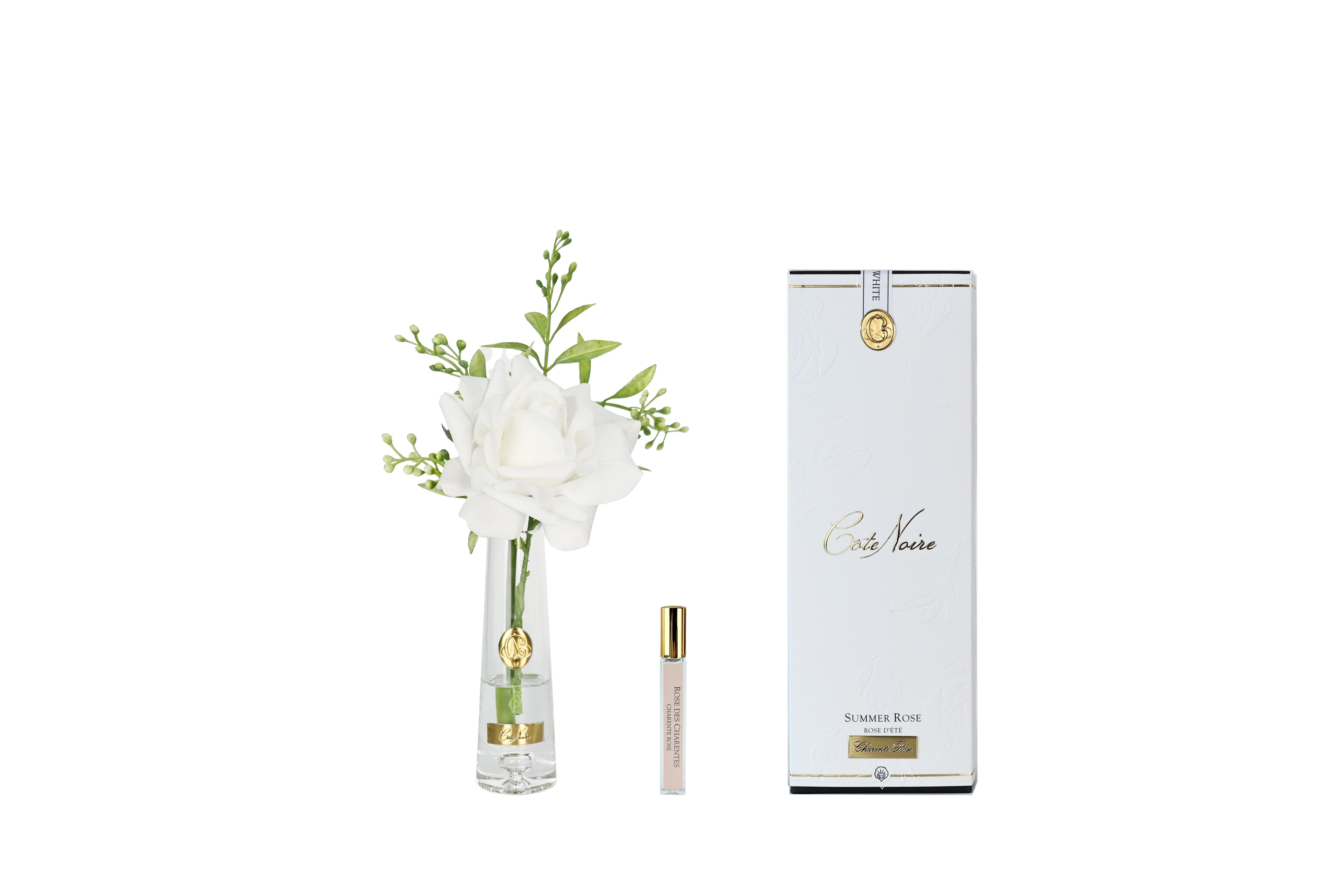 Cote Noire Summer Rose - White - Gold Badge - SRG01