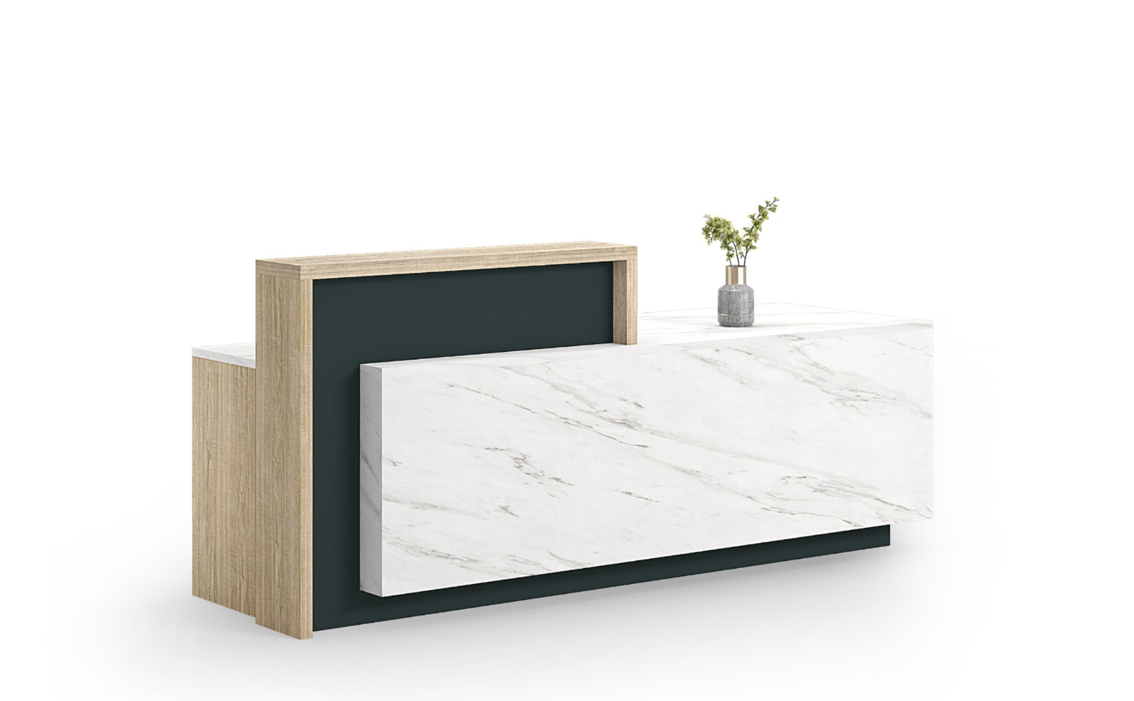 Saffron Reception Counter 2.4m â Wooden Grain Finish