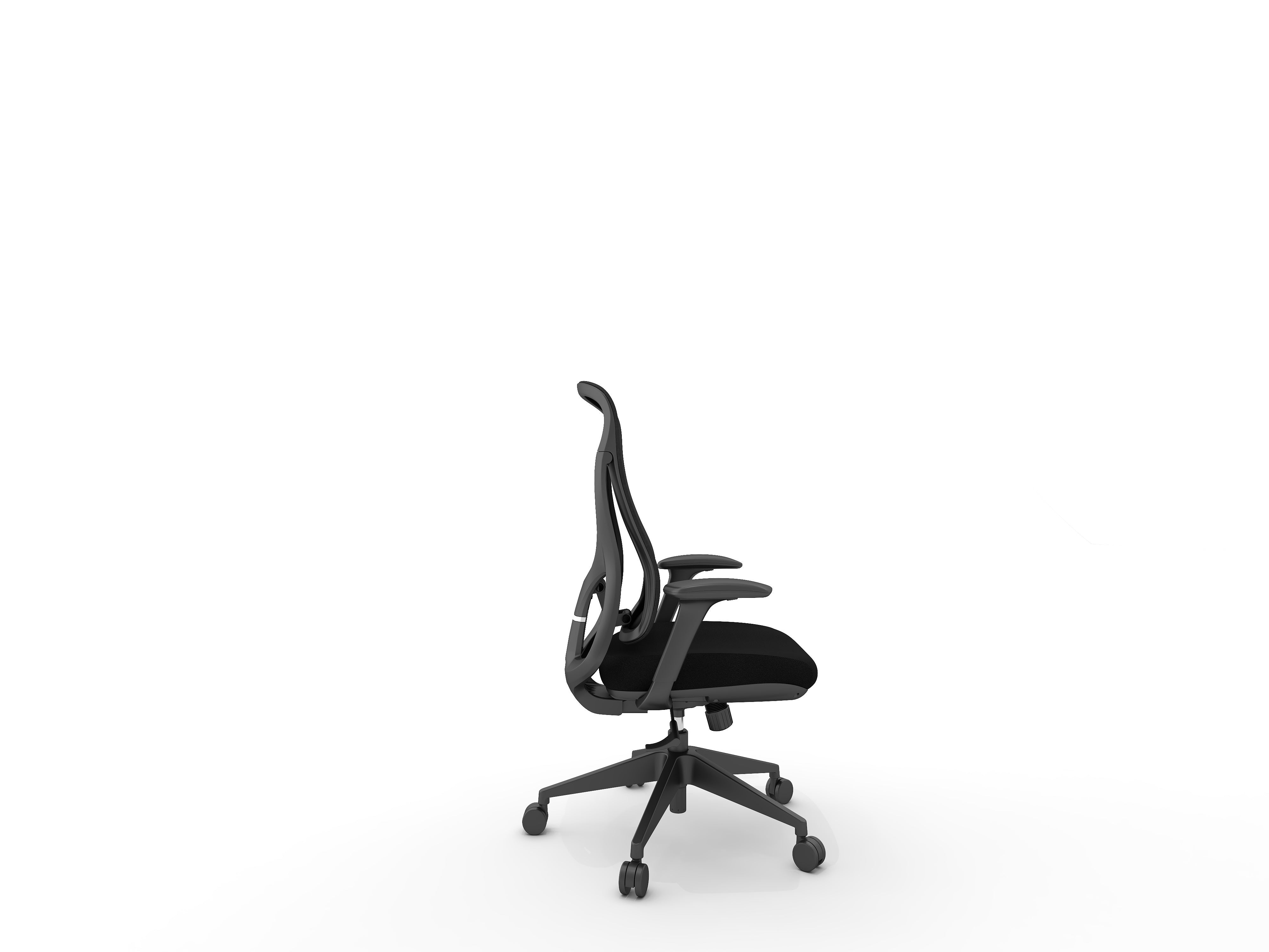 Summer Medium Back Staff Chair With Mesh Back Rest & Black Fabric