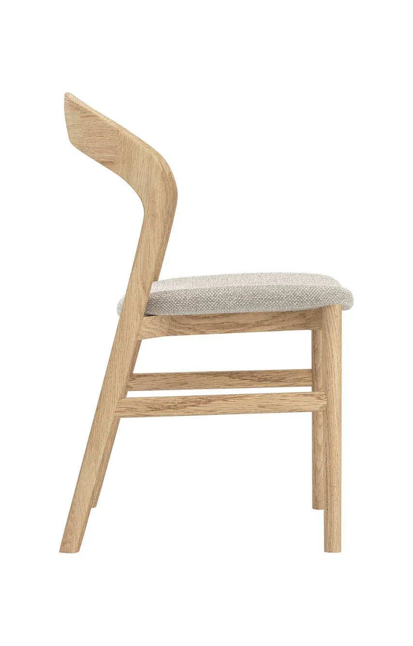 Nestor Dining Chair Soild American Oak – Upholstered W49XD53XH82cm (Melbourne Only)