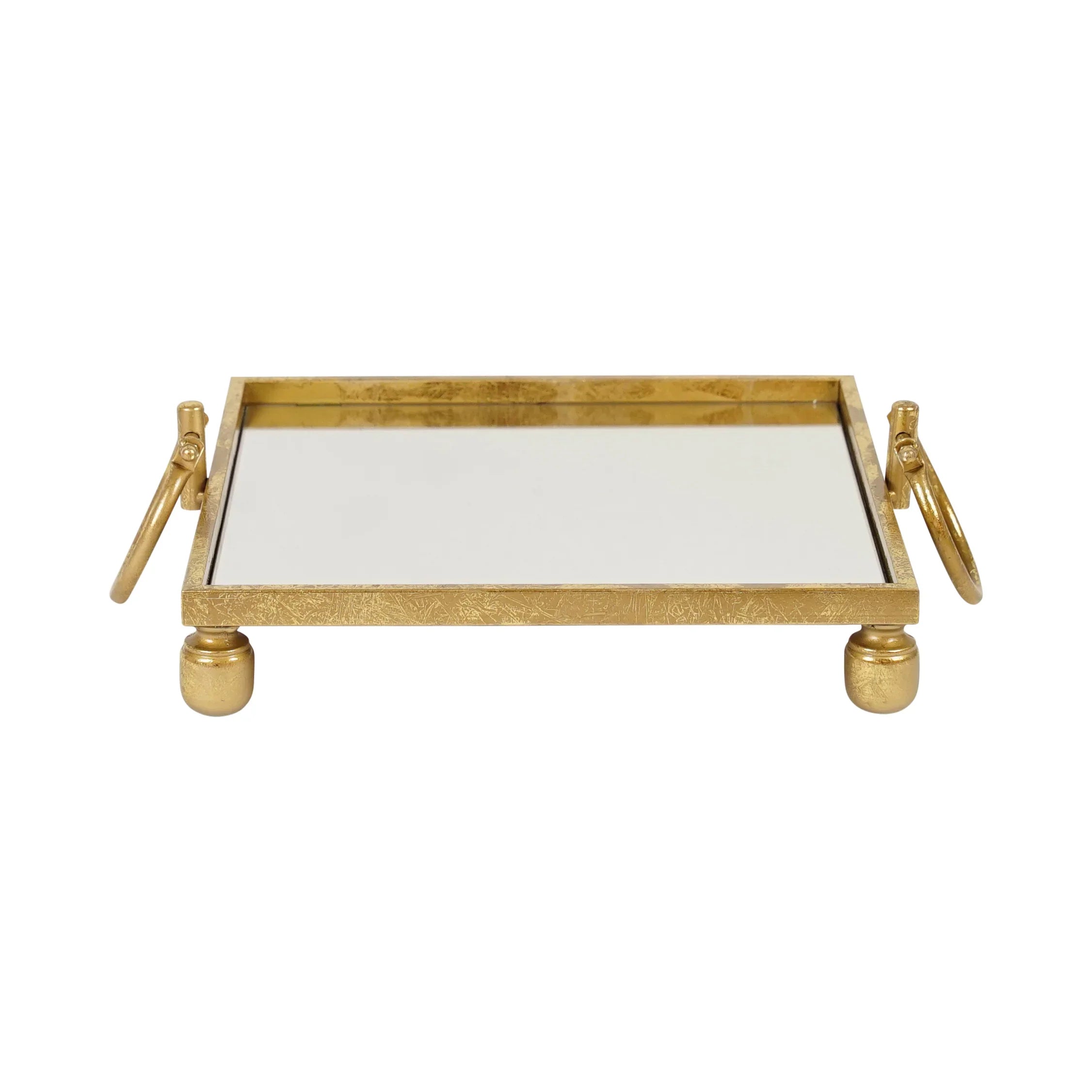 Clay Iron Gold Mirror Tray Square W40.5 X D38 X H11cm