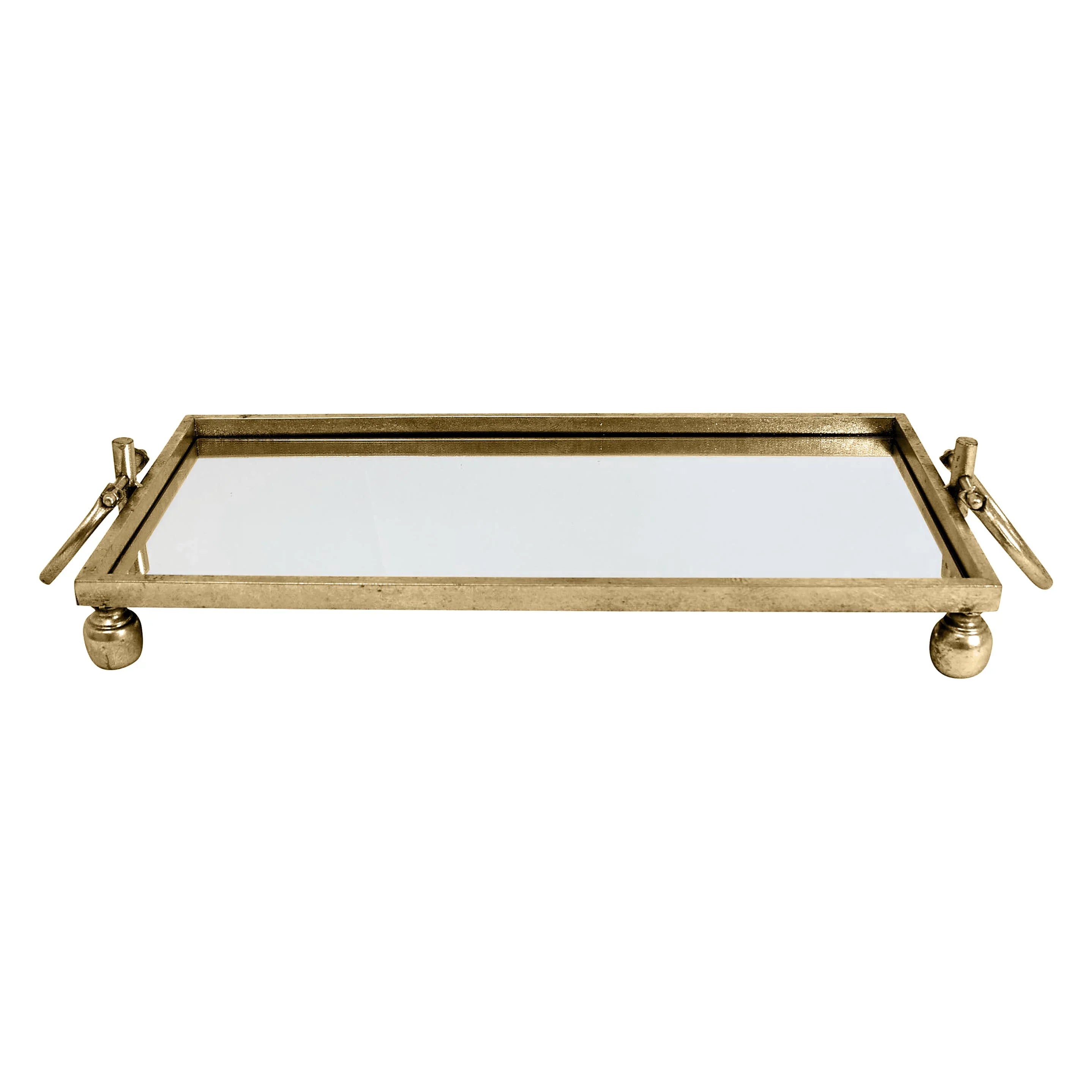 Clay Iron Gold Mirror Tray Rect Sml W57.5 X D30 X H10.5cm