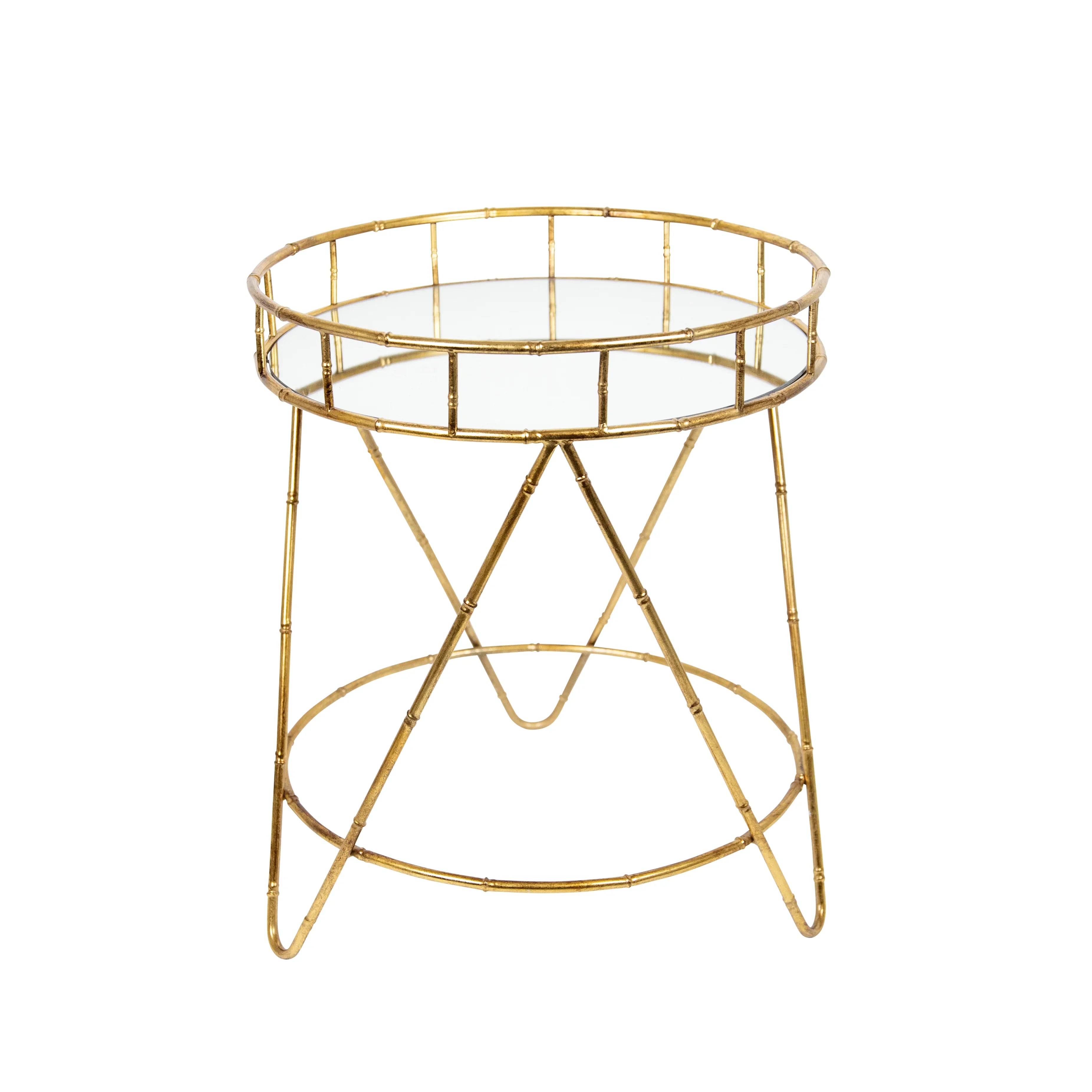 Webb Gold Iron Retro Round Side Table W50.5 X D50.5 X H60cm