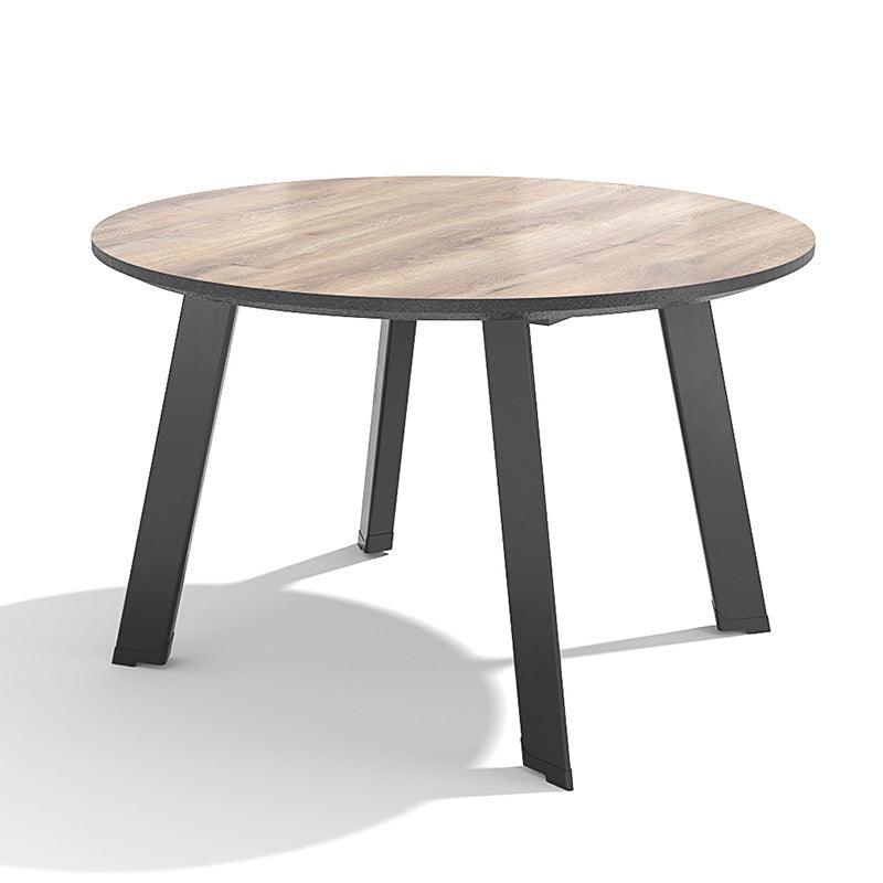 MARCO Round Boardroom/ Dining Table 1.2M - Warm Oak & Black - Furniture Castle