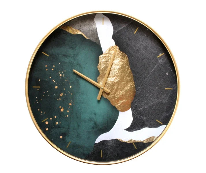 Clock-Teal N Gold 60cm