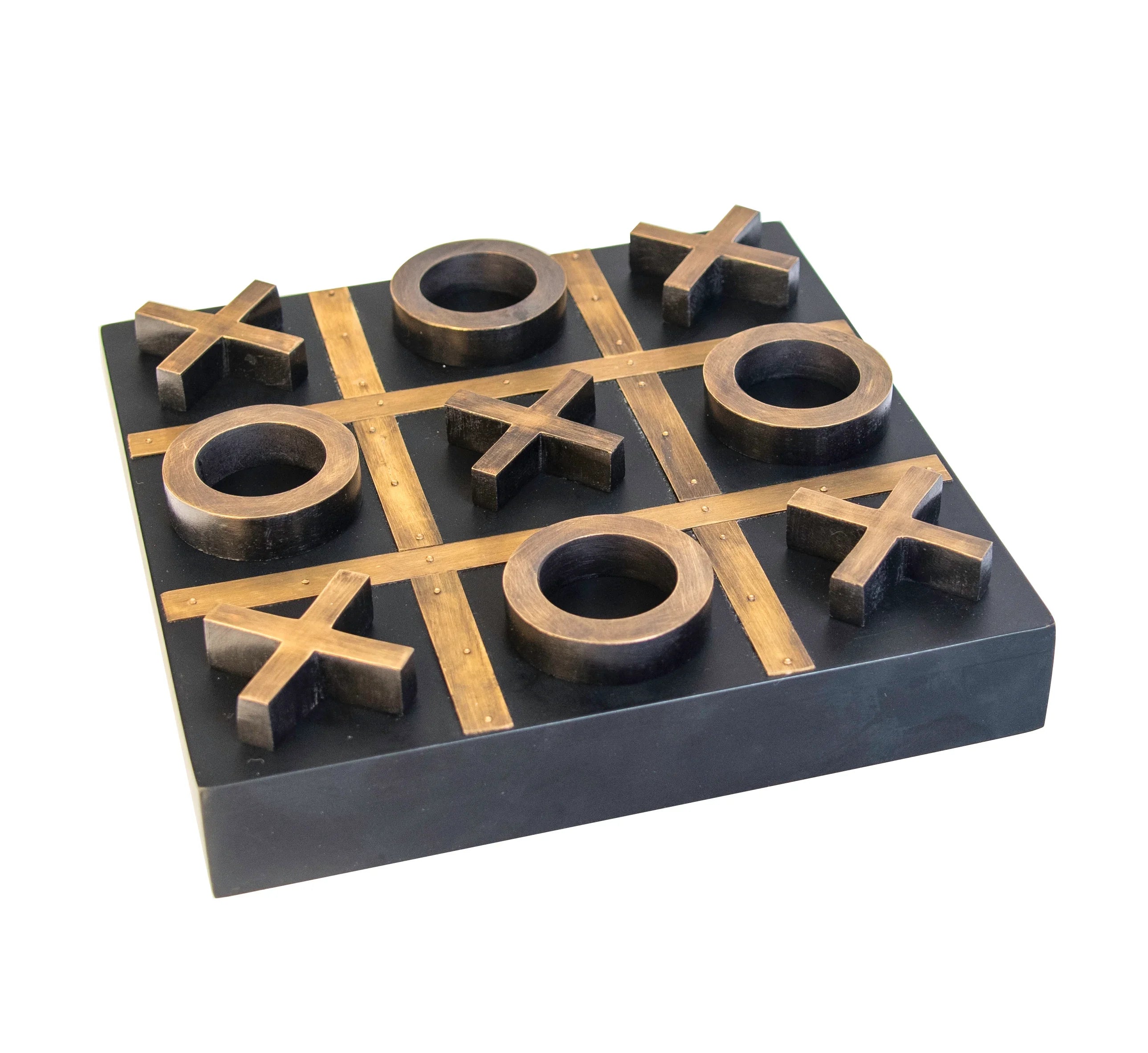 Finley Brass Black Naughts & amp Crosses W20 X D20 X H5cm