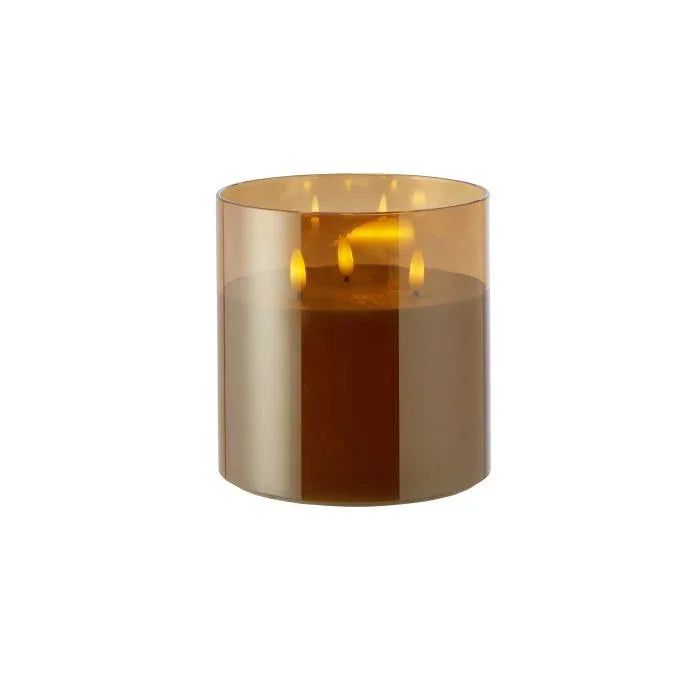 RG Amber Triflame Candle 15x15x15cm Amb