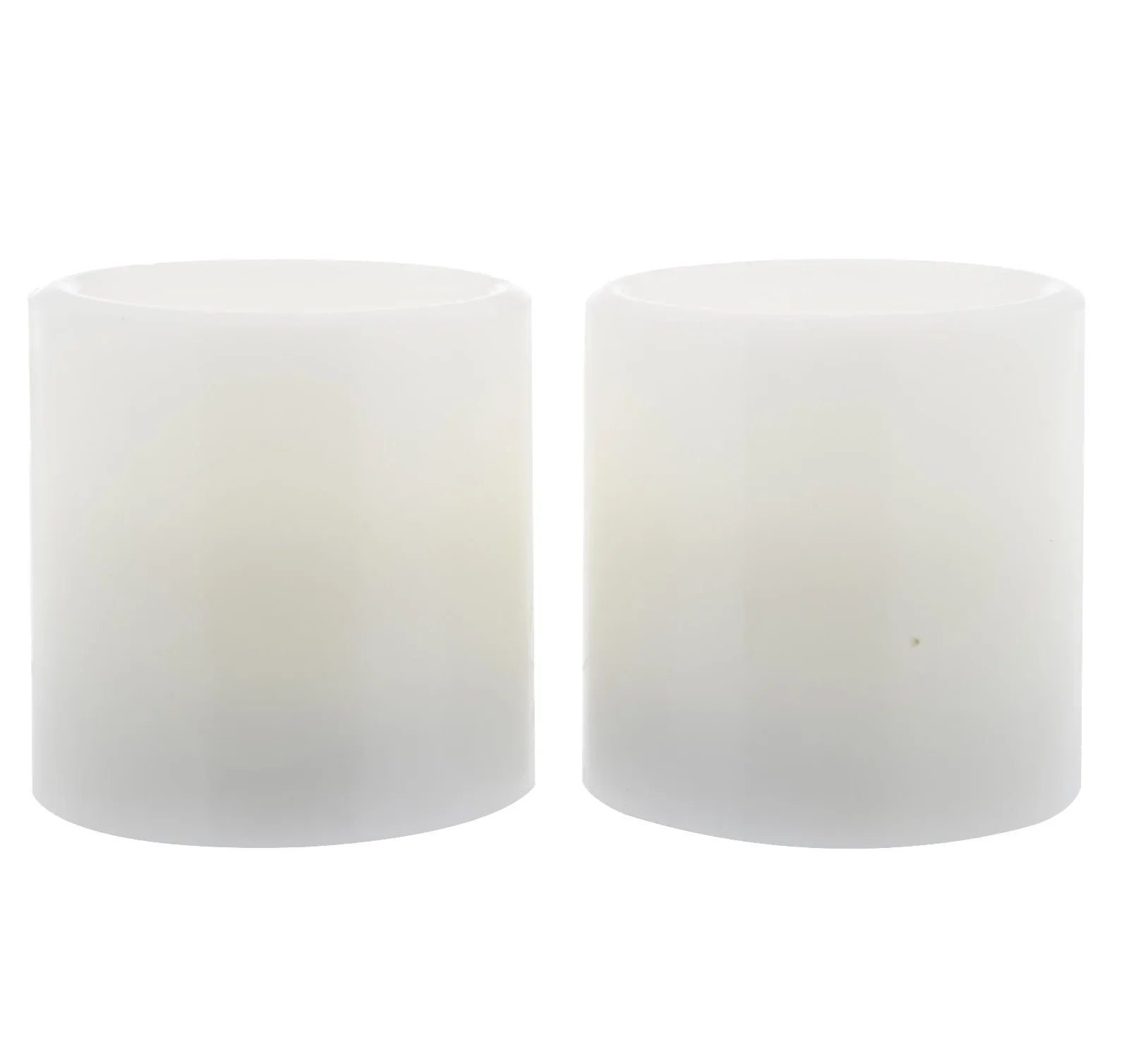 Emporium Small Pillar LED Candles 2pcs Set White 7.5x7.5x7.5cm
