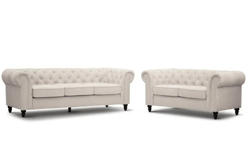 Taegon 3 Seater & 2 Seater Sofa Setting-Beige-Kit
