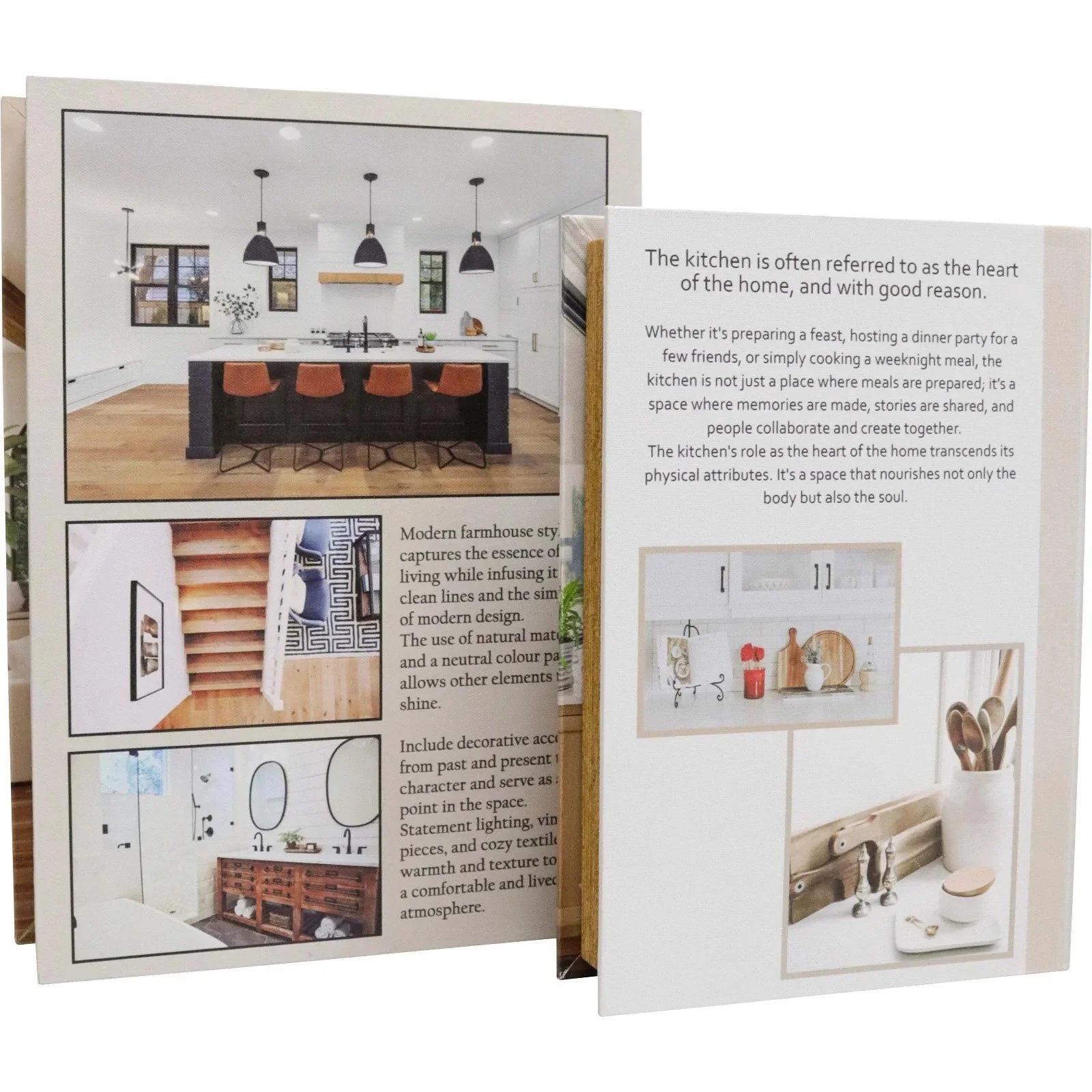 Book Box Set of 2 Lrg Rustic Home