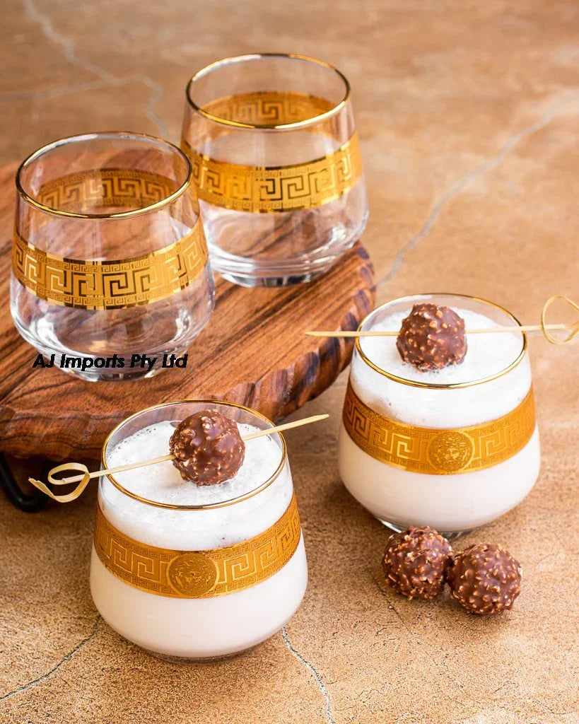 Medusa Scotch Glasses Gold S/4