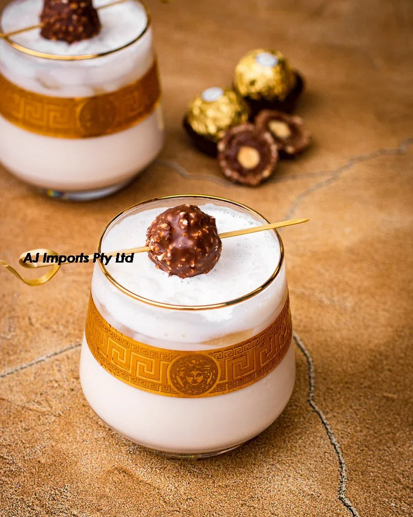 Medusa Scotch Glasses Gold S/4