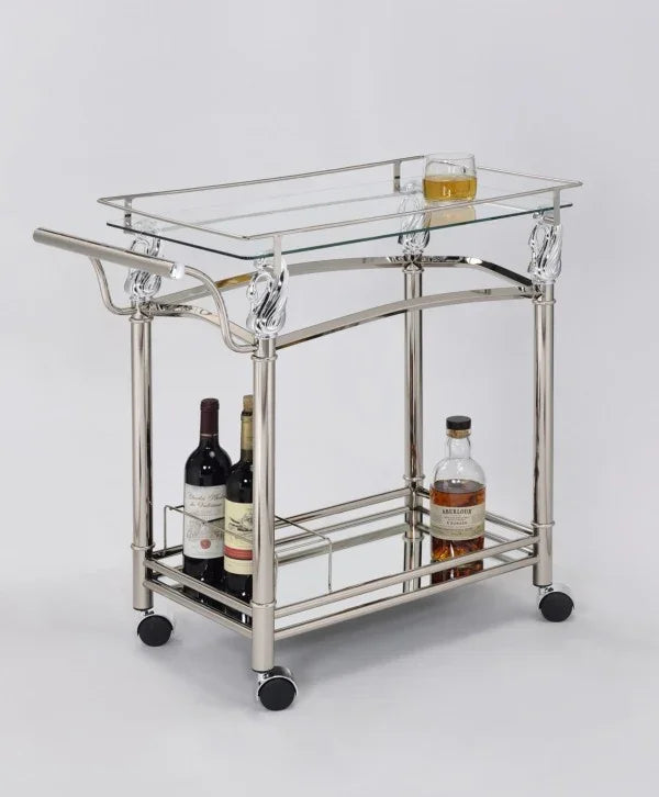 Barcart-Glass-Rect-Silver 76X40X73Cm