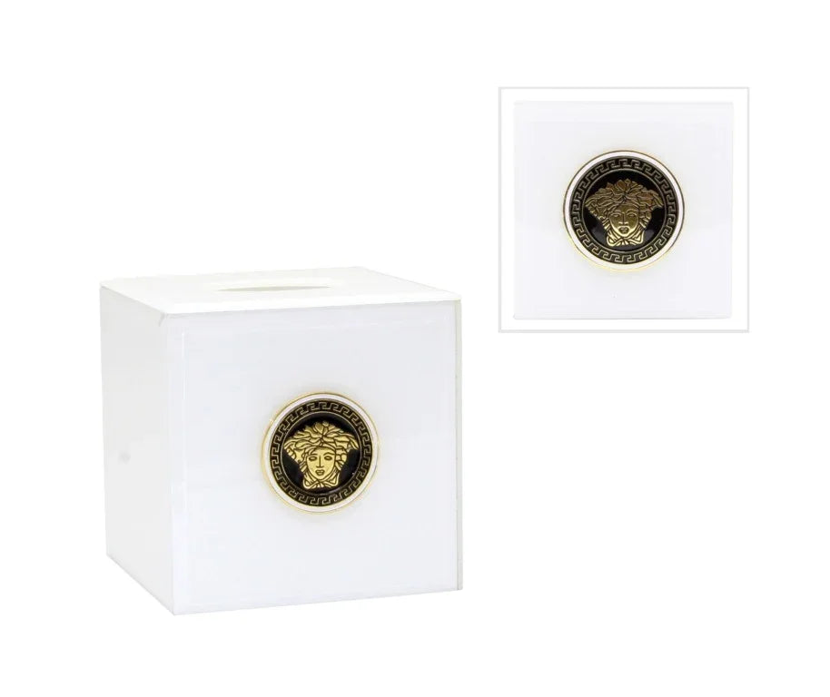 Tissue Box-Medusa-White-SQ 15Cm