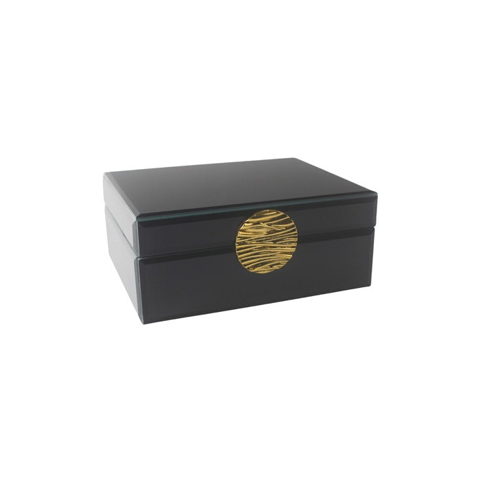 Nola Black Jewellery Box Rect Sml W19X D15X H8cm