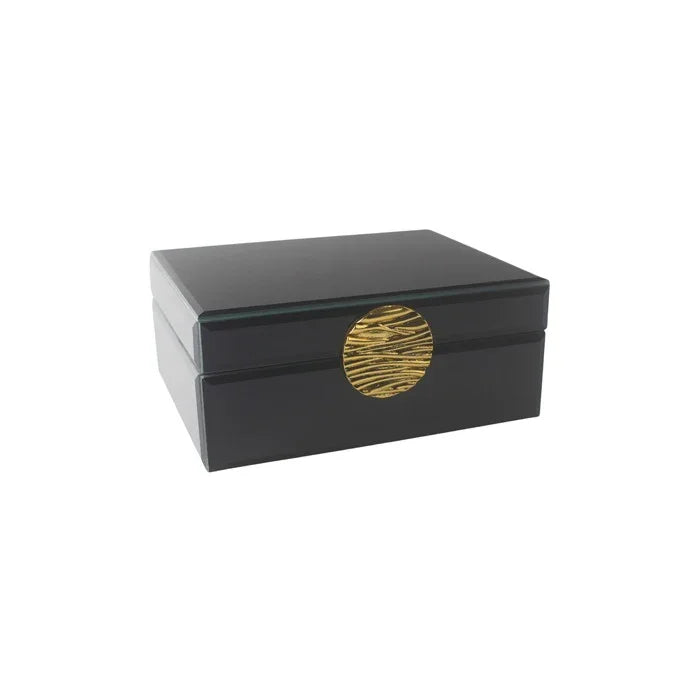 Nola Black Jewellery Box Rect Sml W19X D15X H8cm