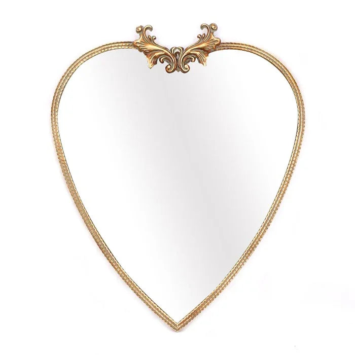 Macey Iron Antgold Filigree Mirror Heart W67.5 X D3.5 X H83.5cm