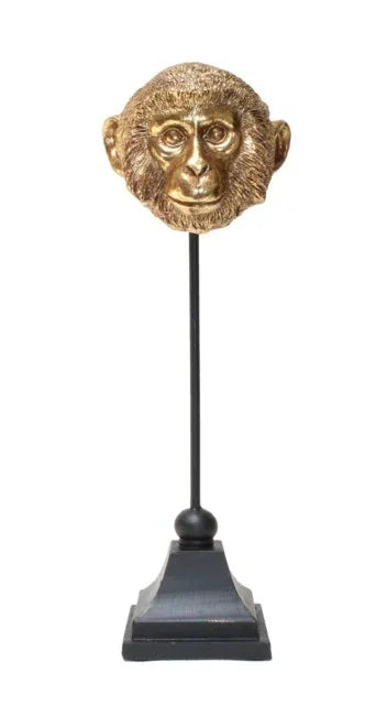 Ornament--Monkey-On Stand (34cm)