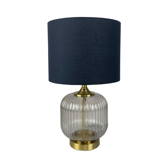 Sahara Glass Black Gold Ribbed Lamp W30X D30X H52cm