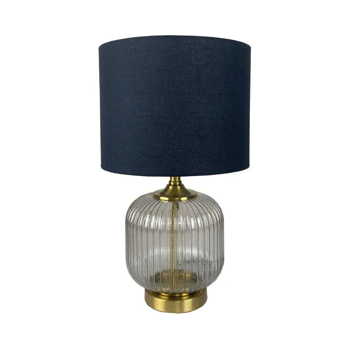 Sahara Glass Black Gold Ribbed Lamp W30X D30X H52cm