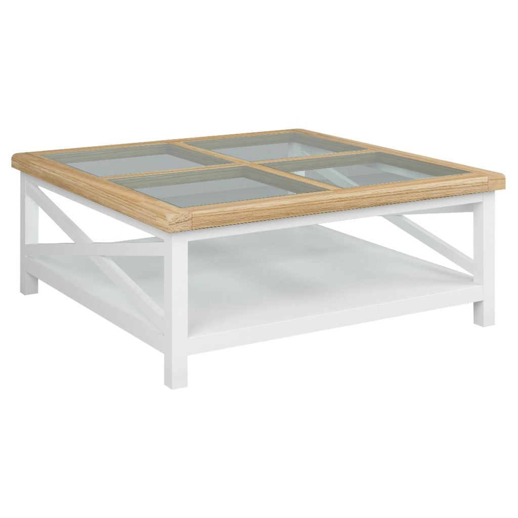 Sellwood Sq Coffee Table Oak/Wht 100X100X40Cm