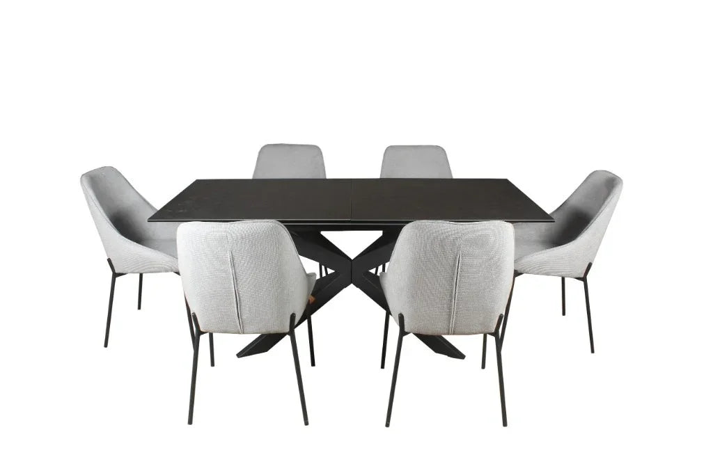 Iza Extention Dining Table 180-240X90X76cm-Dark Grey