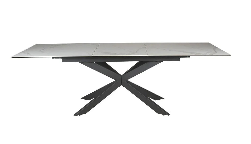 Iza Extention Dining Table 180-240X90X76cm-White Grey