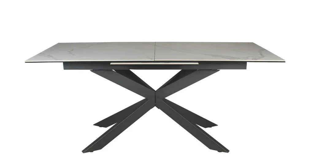 Iza Extention Dining Table 180-240X90X76cm-White Grey