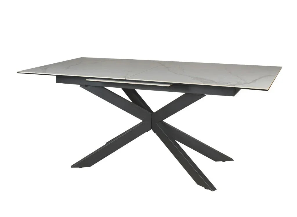 Iza Extention Dining Table 180-240X90X76cm-White Grey