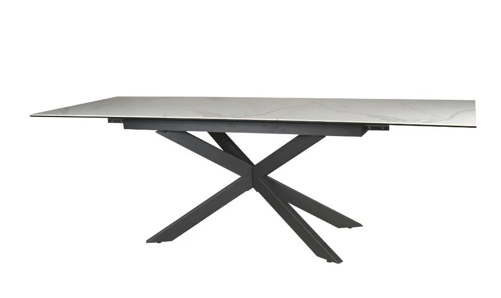 Iza Extention Dining Table 180-240X90X76cm-White Grey