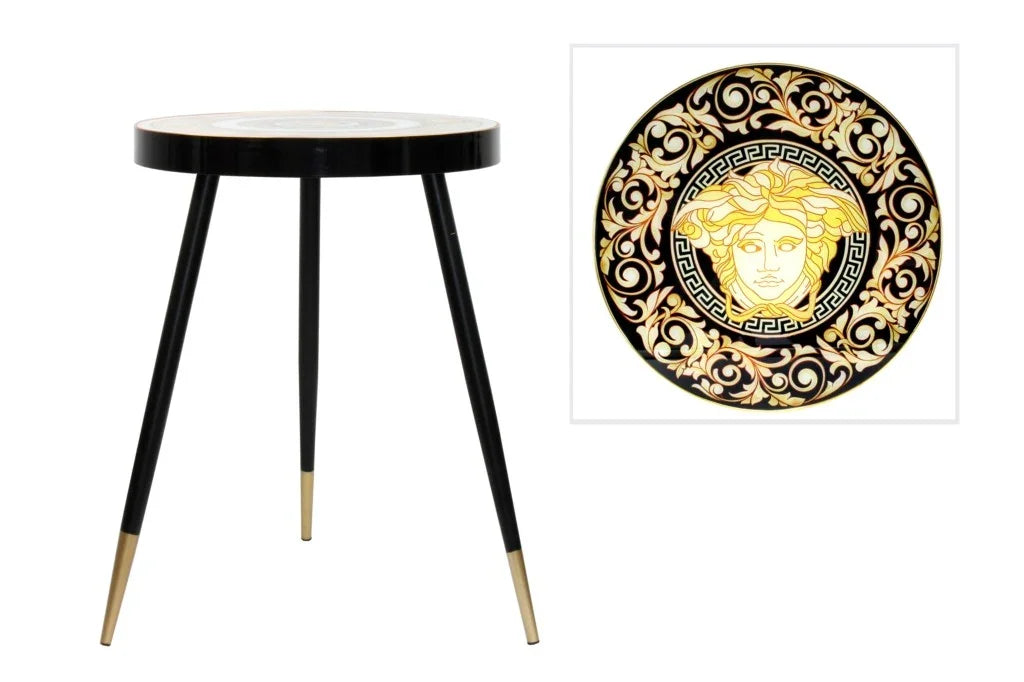Tea Table-Medusa-Filigree Black 61Cm