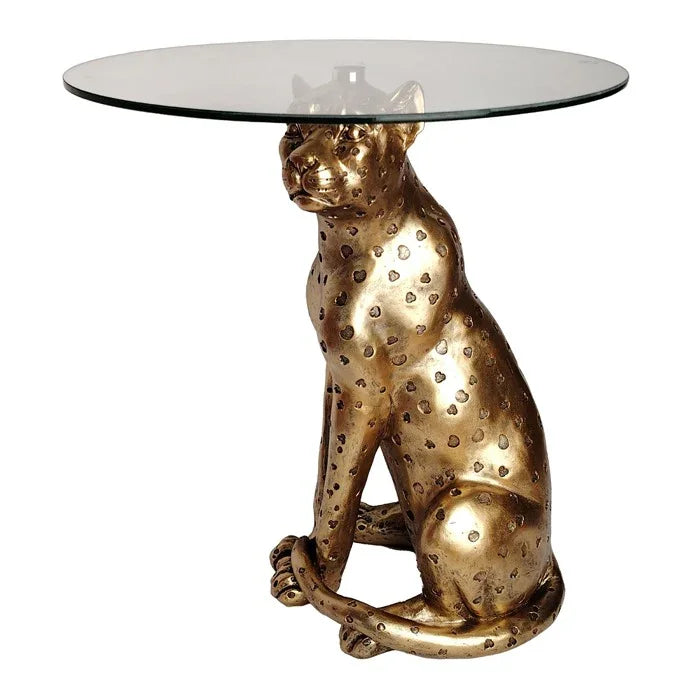 Lima Resin Gold Leopard Table WX48 DX48 HX60cm