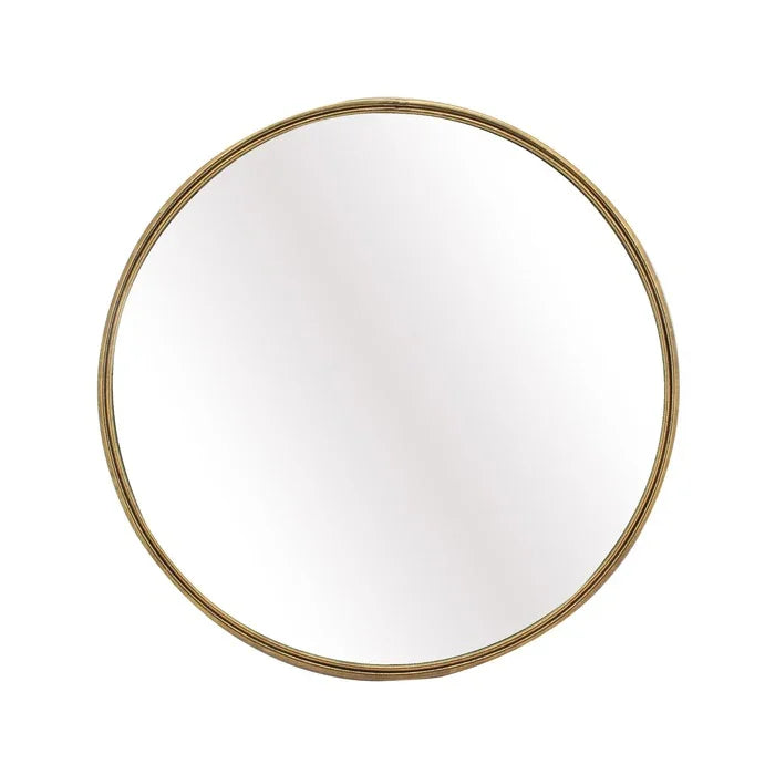 Nexus Metal Round Mirror 80cm Gold