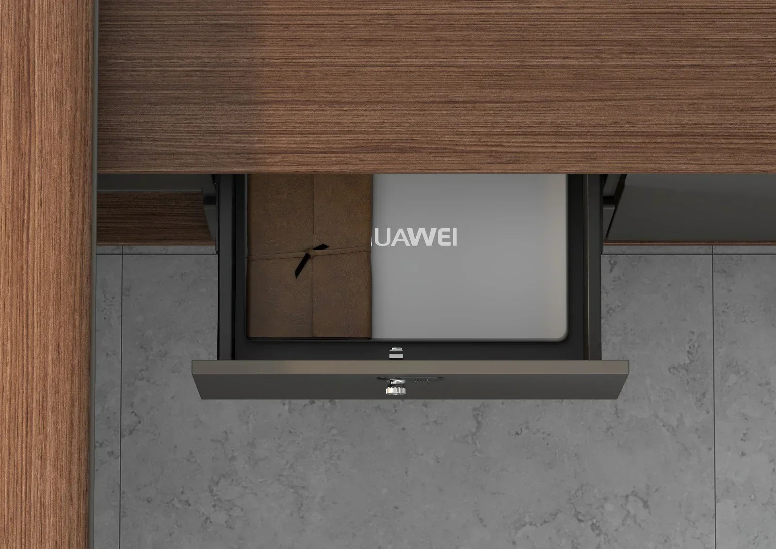 Imperium Executive Desk 2.0m -Walnut & Grey