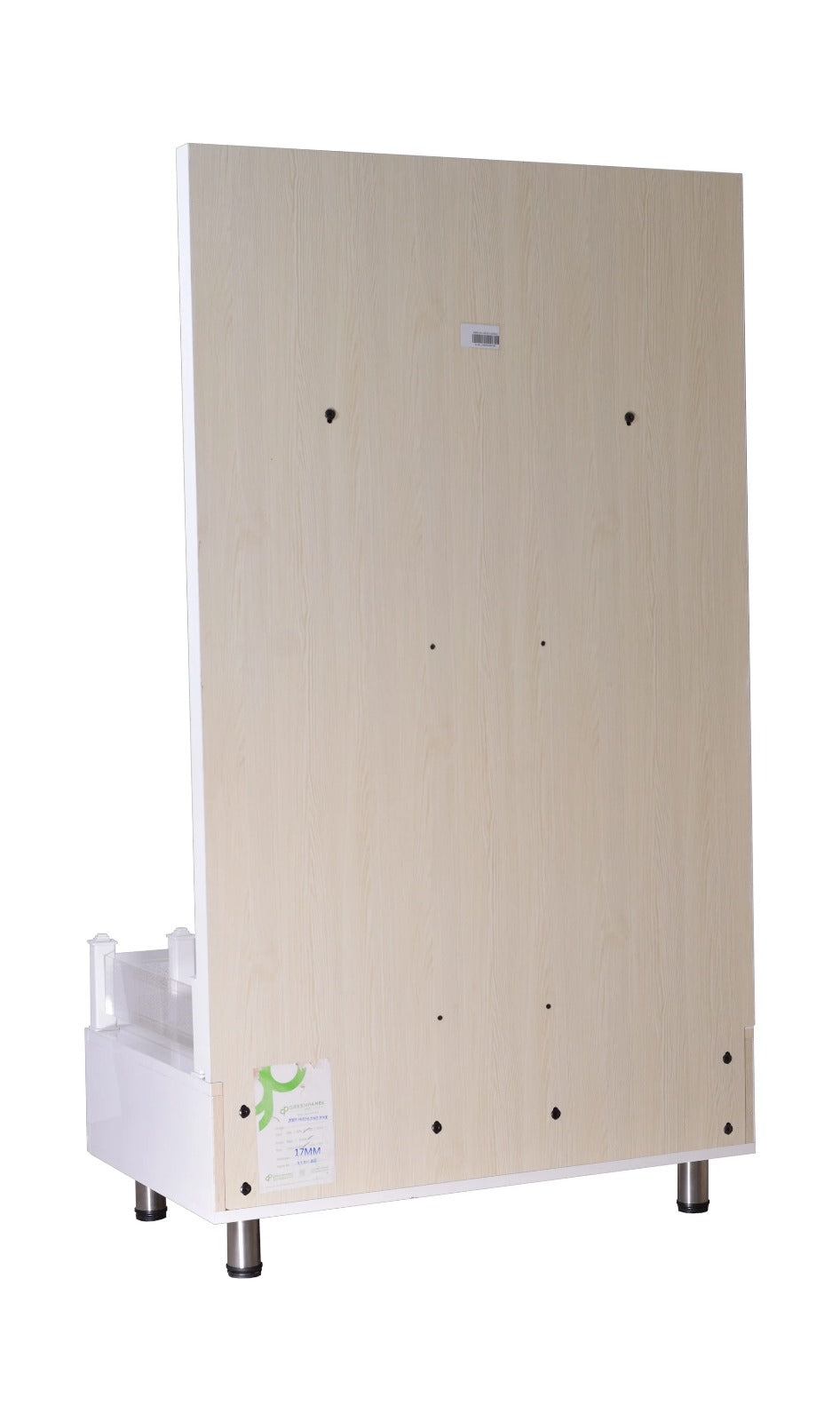 F C Large Pooja Mandir Wooden Temple In White with Twin Drawers Without Shelfs