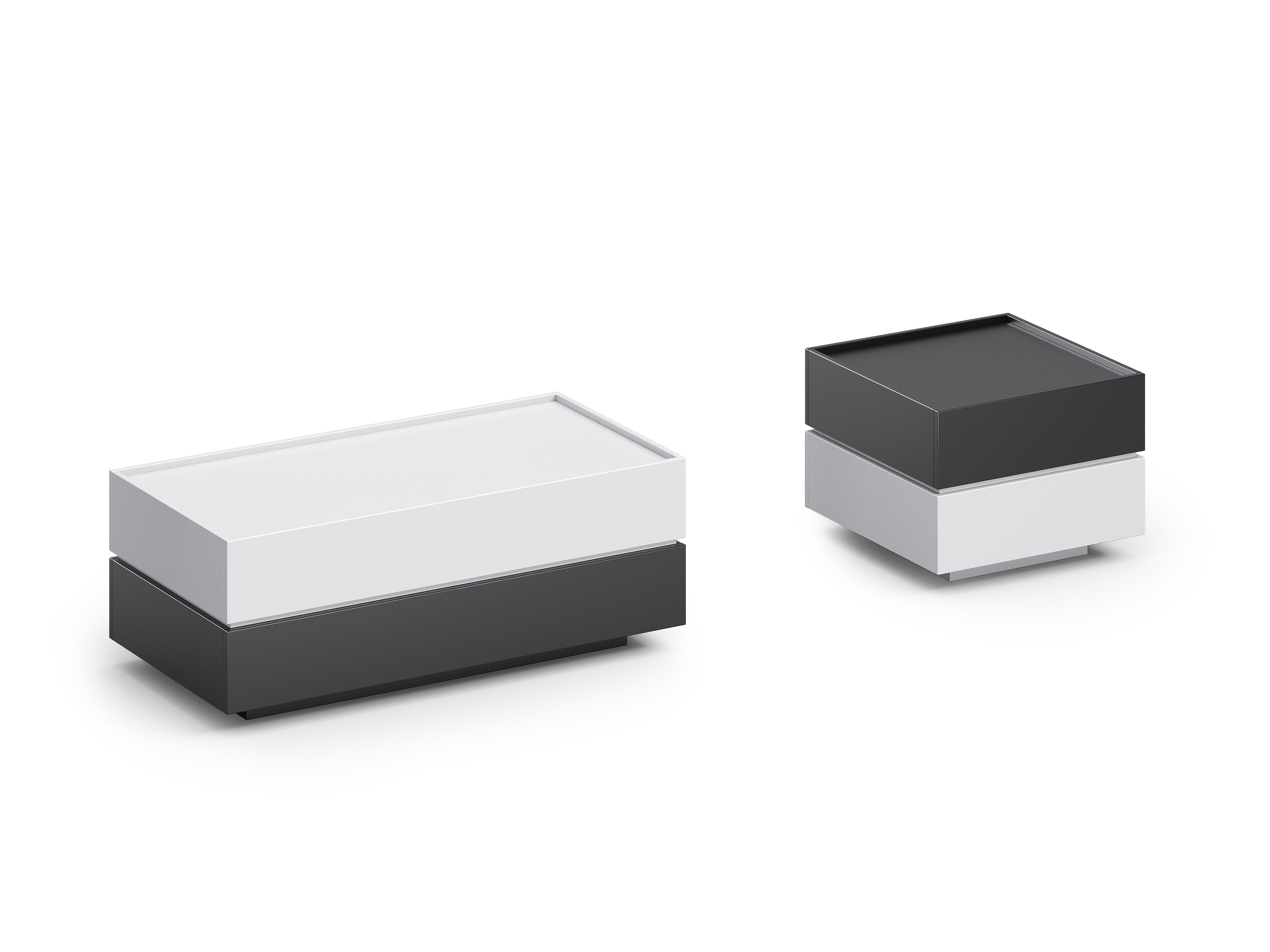 Sterling Coffee Table 1.2m – Frost White & Dark Grey
